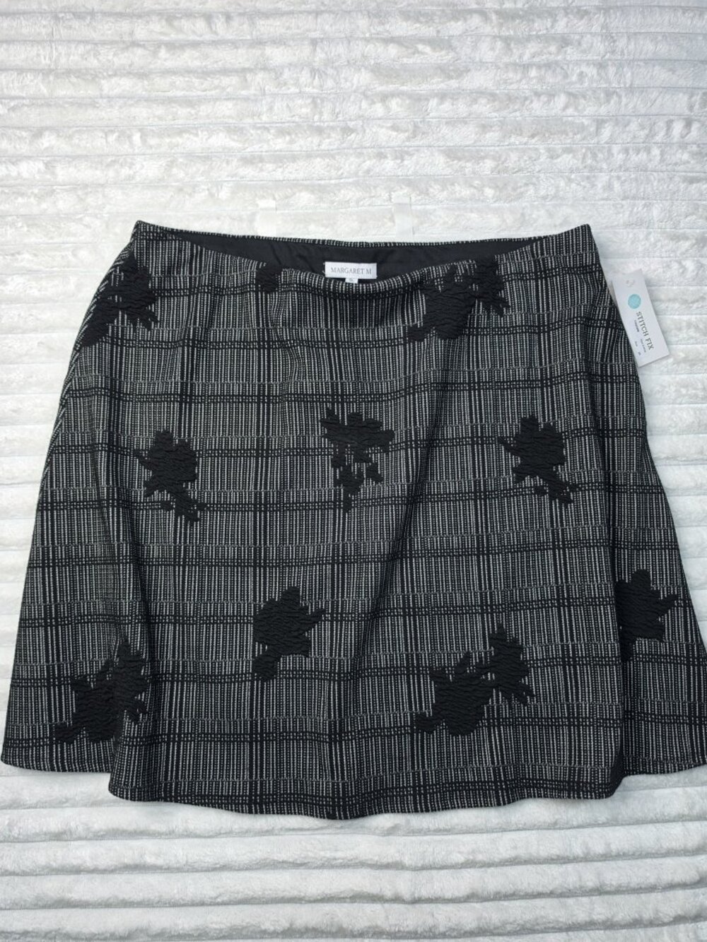Margaret M Stitch Fix Checkabout Black Knit Skirt 2X NWT